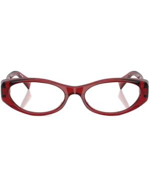 Miu Miu Eyewear Oval Frame Glasses - White