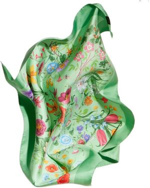 Gucci Printed Silk Twill Carré - Red