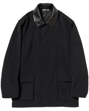 AURALEE Point-Collar Wool Jacket - Black