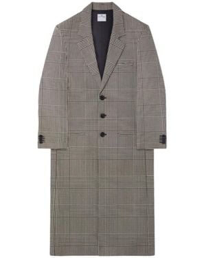 Courreges Prince Of Wales-Pattern Single-Breasted Coat - Grey
