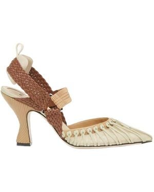 スリッポン FENDI Braided slingback Brown Fendi Braided Slingback in Brown | Lyst