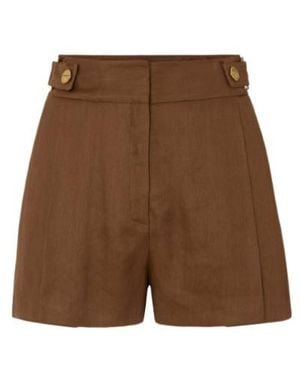 Elisabetta Franchi Pleated Shorts - Brown