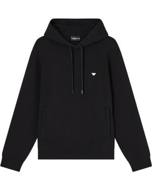 Emporio Armani Drawstring Long-Sleeved Hoodie - Black