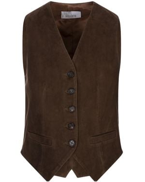 GIUSEPPE DI MORABITO V-Neck Button-Up Waistcoat - Brown