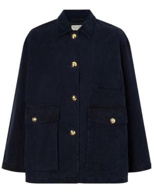 Nili Lotan Devin Corduroy-Trimmed Cotton-Canvas Jacket - Blue