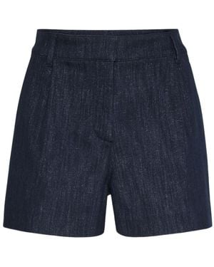 Brunello Cucinelli High-Waist Denim Bermuda Shorts - Blue