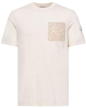 Moncler Paisley Print Cotton T-Shirt - White