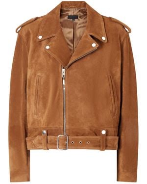 Nili Lotan Evel Suede Motorcycle Jacket - Brown