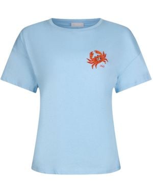 Liu Jo Embellished Crab T-Shirt - Blue