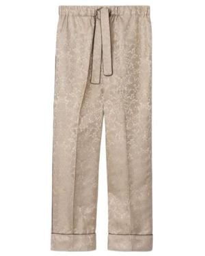 Burberry Jacquard-Pattern Pants - Natural