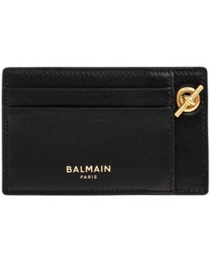 Balmain Chain Detail Card Holder Wallet - Black