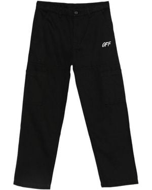 Off-White c/o Virgil Abloh Logo-Embroidered Cargo Pants - Black