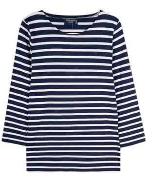 Saint James Striped Round-Neck T-Shirt - Blue