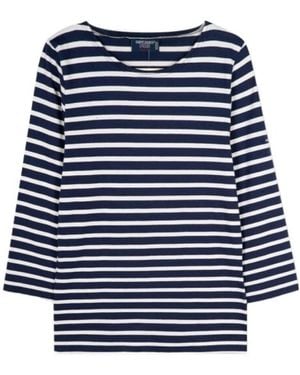 Saint James Striped Round-Neck T-Shirt - Blue