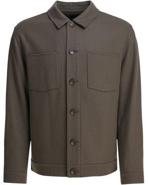 Vince Button-Front Patch-Pocket Jacket - Green