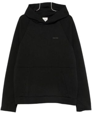 Calvin Klein Logo-Print Raglan-Sleeve Hoodie - Black
