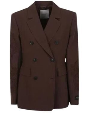ERMANNO FIRENZE Double-Breasted Blazer - Brown