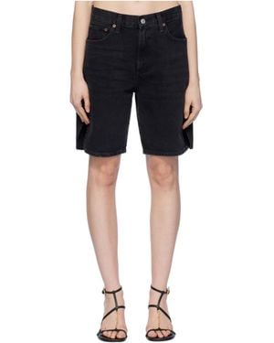 Agolde High Waist Denim Shorts - Black