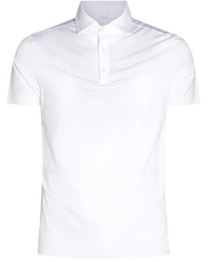 Malo Short Sleeved Button-Fastened Polo Shirt - White
