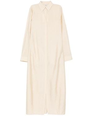 TOTEME Totême Long-Sleeved Slit-Detailed Maxi Dress - Natural