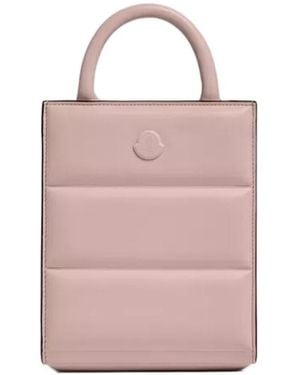 Moncler Doudoune Leather Mini Tote Bag - Pink