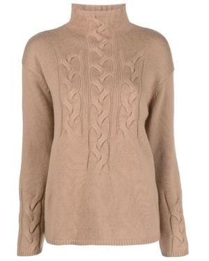 Max Mara High Neck Long-Sleeved Jumper - Natural