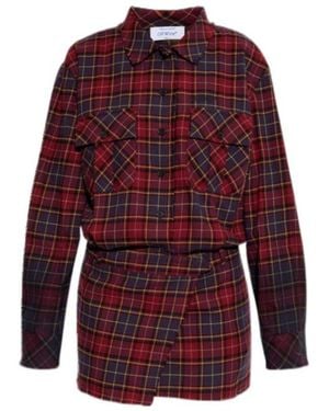 Off-White c/o Virgil Abloh Check Flannel Arrow Dress - Red