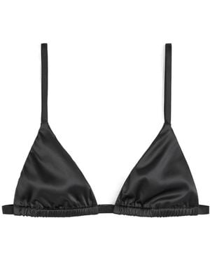 TOTEME Totême Satin Triangle Cup Bralette - Black