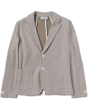 Paolo Pecora Single-Breasted Cotton Blazer - Gray
