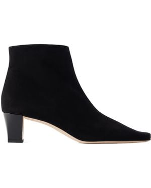 Manolo Blahnik Suede Ankle Boots - Black