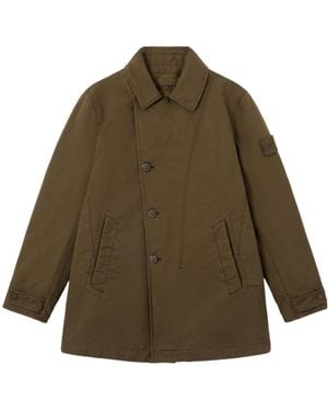 Stone Island Padded Peacoat With Anti-Drop - Green