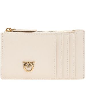 Pinko Airone Logo Plaque Cardholder - Natural