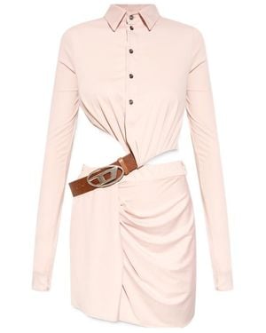 DIESEL D-Elm Asymmetric Shirt Dress - Pink
