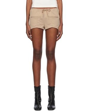 Courreges Drawstring Mini Shorts - Brown