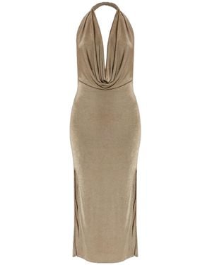 MISBHV Cowl-Neck Midi Dress - Natural