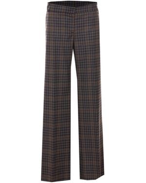 Aniye By Checked Straight-Leg Pants - Gray
