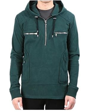 Balmain Zip-Up Hoodie T-Shirt - Green