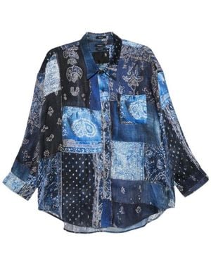 R13 Patchwork Bandana Printed Shirt - Blue