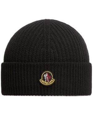 Moncler Logo Patch Beanie - Black
