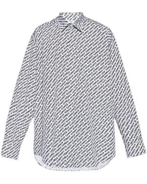 Vetements Logo Long-Sleeved Shirt - White