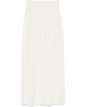 Mugler Boning-Detail Midi Skirt - White