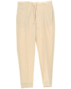 Jil Sander High-Waist Drawstring Cropped Pants - Natural