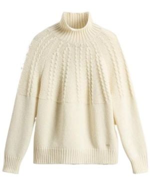 Woolrich Cable-Knit Turtleneck Jumper - Natural