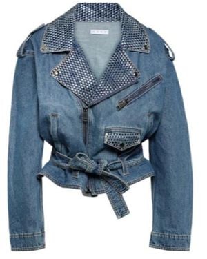 Area Crystal-Embellished Denim Jacket - Blue
