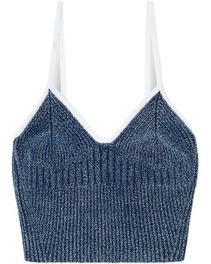 DIESEL M-Estere Bouclé-Knit Top - Blue
