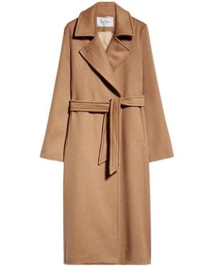 Max Mara Manuela Belted Wrap Coat - Natural