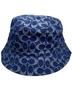COACH Signature Denim Bucket Hat - Blue