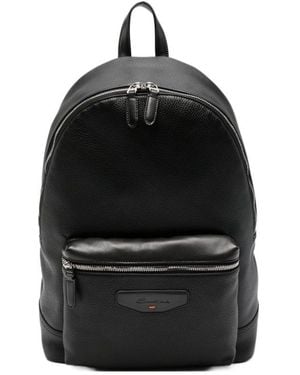 Santoni Leather Backpack - Black