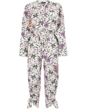 Isabel Marant Floral-Print Jumpsuits - White
