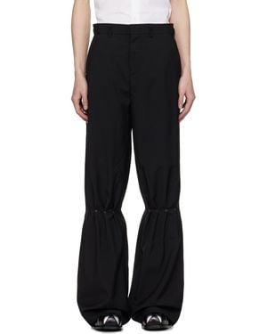 Kusikohc Waistband Loop Casual Pants - Black